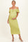 Citron Off Shoulder Lace Knit Maternity Midi Dress