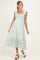 Blue Floral Smocked Sleeveless Maternity Midi Dress
