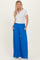 Blue Smocked Waist Wide Leg Pants