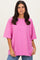 Candy Pink Cotton Oversized Tee