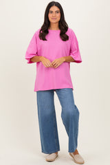 Candy Pink Cotton Oversized Tee
