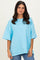 Sky Blue Cotton Oversized Tee