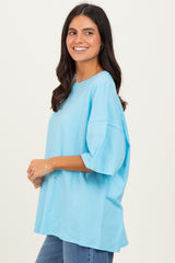 Sky Blue Cotton Oversized Tee