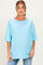 Sky Blue Cotton Oversized Maternity Tee
