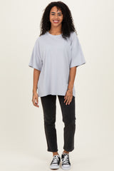 Heather Grey Cotton Oversized Tee