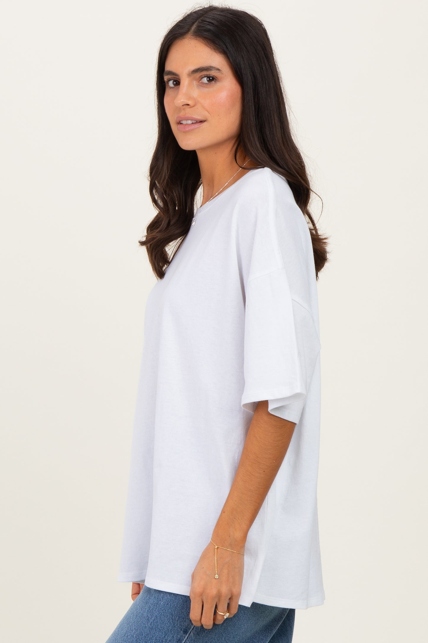 White Cotton Oversized Tee