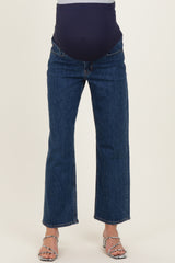 Dark Denim Full Length Straight Maternity Jeans