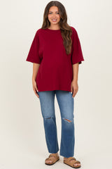 Cabernet Cotton Oversized Maternity Tee