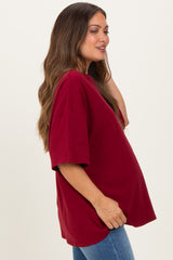 Cabernet Cotton Oversized Maternity Tee