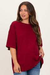 Cabernet Cotton Oversized Maternity Tee