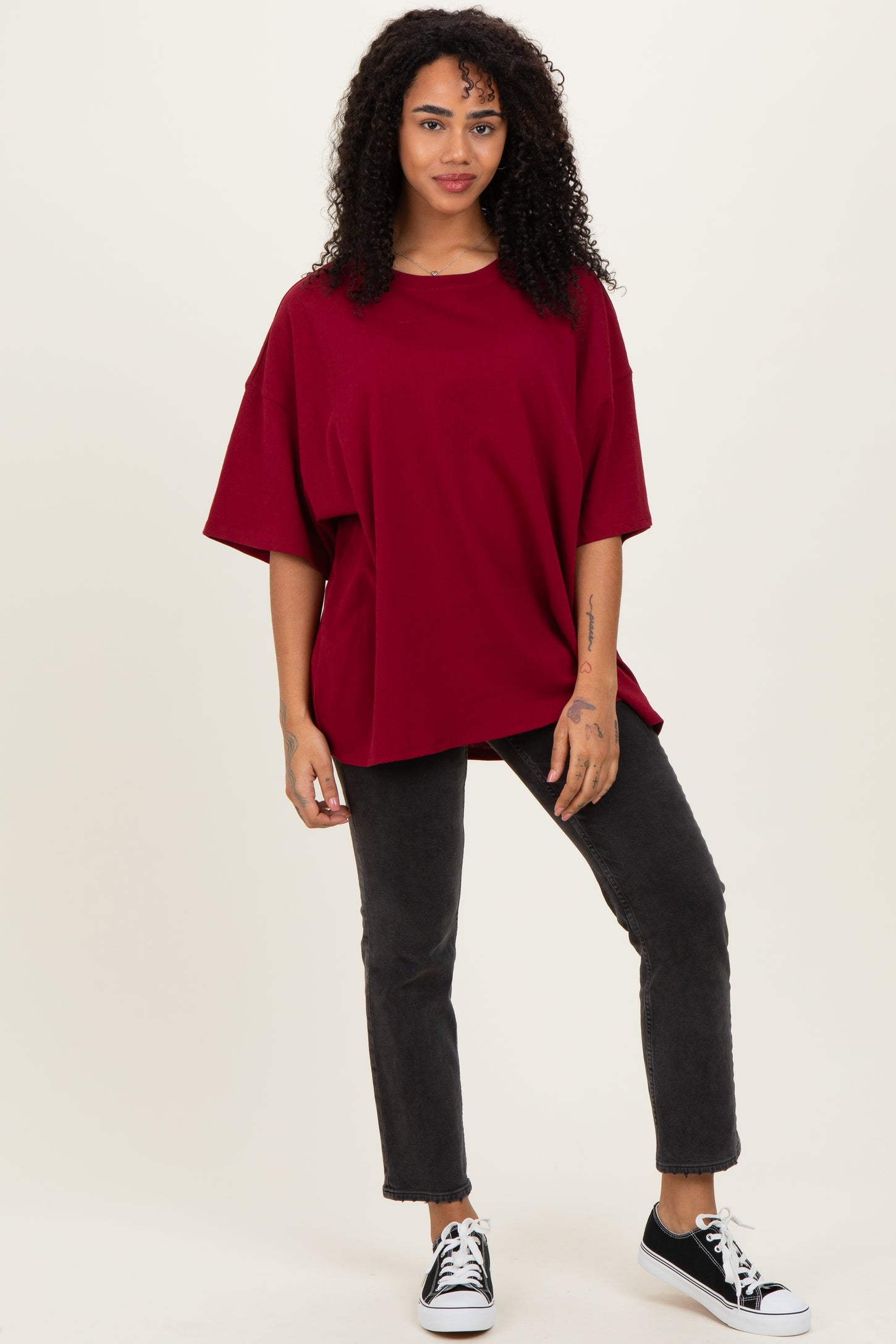 Cabernet Cotton Oversized Tee