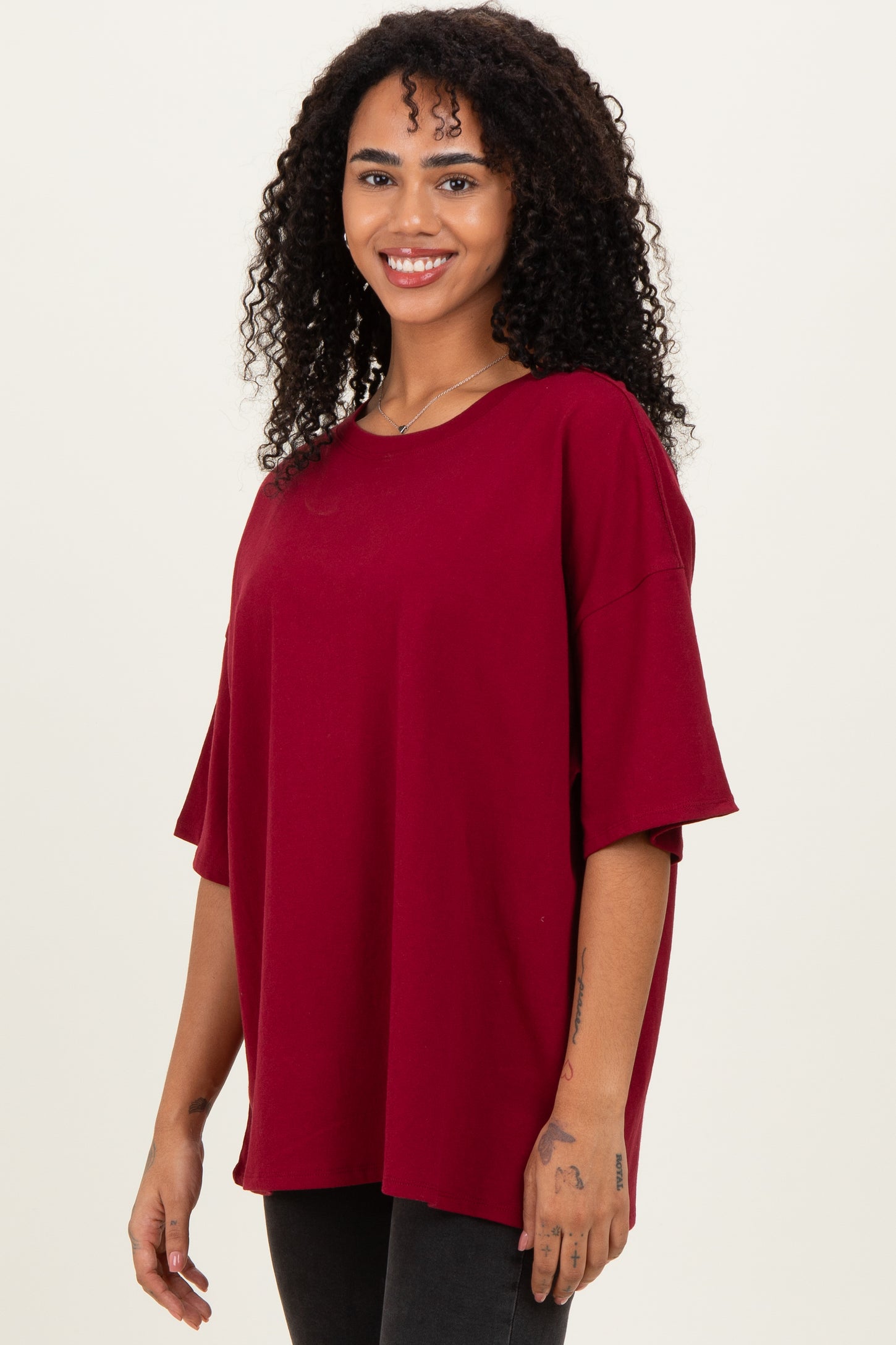 Cabernet Cotton Oversized Tee