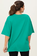 Kelly Green Cotton Oversized Maternity Tee
