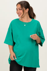 Kelly Green Cotton Oversized Maternity Tee