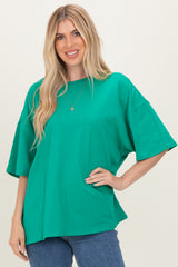 Kelly Green Cotton Oversized Maternity Tee