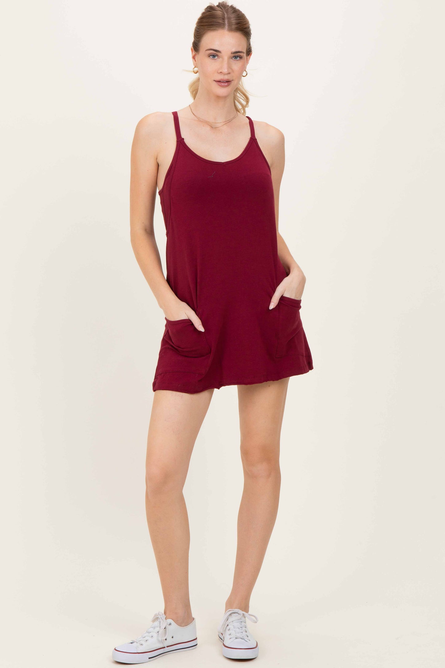 Cabernet Racerback Romper Dress