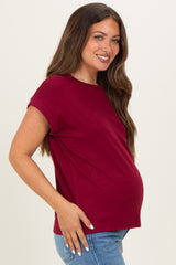 Cabernet Rolled Short Sleeve Maternity Tee