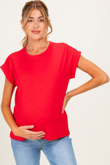 Ruby Rolled Short Sleeve Maternity Tee