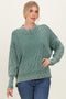 Dark Green Washed Side Slit Oversized Sweater
