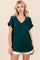 Forest Green V-Neck Pocket Short Sleeve Shirt