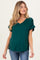 Forest Green V-Neck Pocket Short Sleeve Maternity Shirt