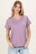 Lavender V-Neck Pocket Short Sleeve Shirt