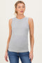 Heather Grey Ribbed High Neck Maternity Tank Top