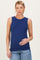 Navy Ribbed High Neck Maternity Tank Top