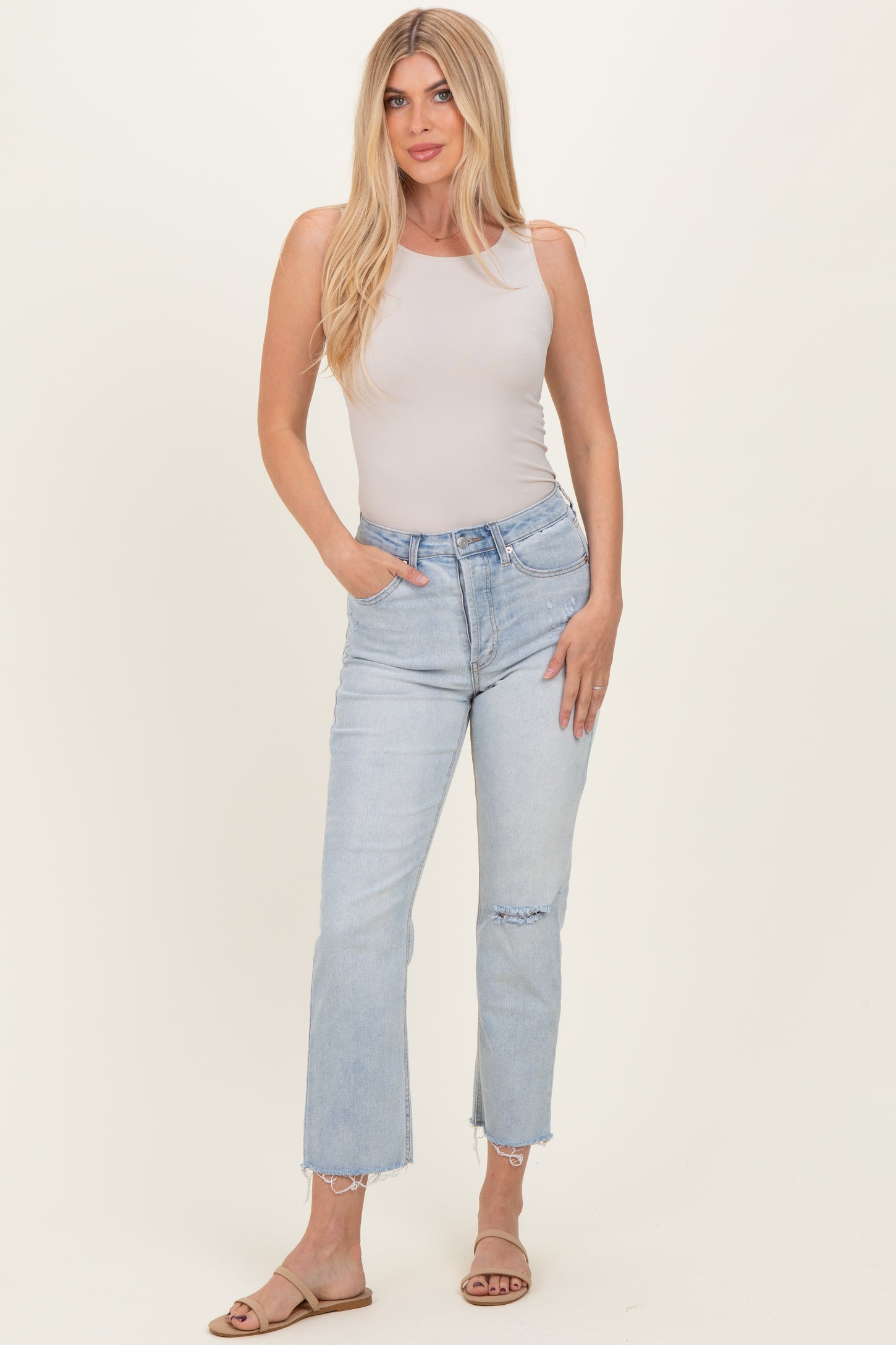 Cream Basic Seamless Tank