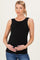 Black Ribbed Scoop Neck Maternity Tank