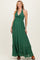 Hunter Green Halter Neck Smocked Maternity Maxi Dress