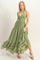 Sage Halter Neck Smocked Maxi Dress
