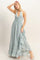 Light Blue Halter Neck Smocked Maxi Dress