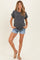 Light Blue Cuffed Maternity Denim Shorts