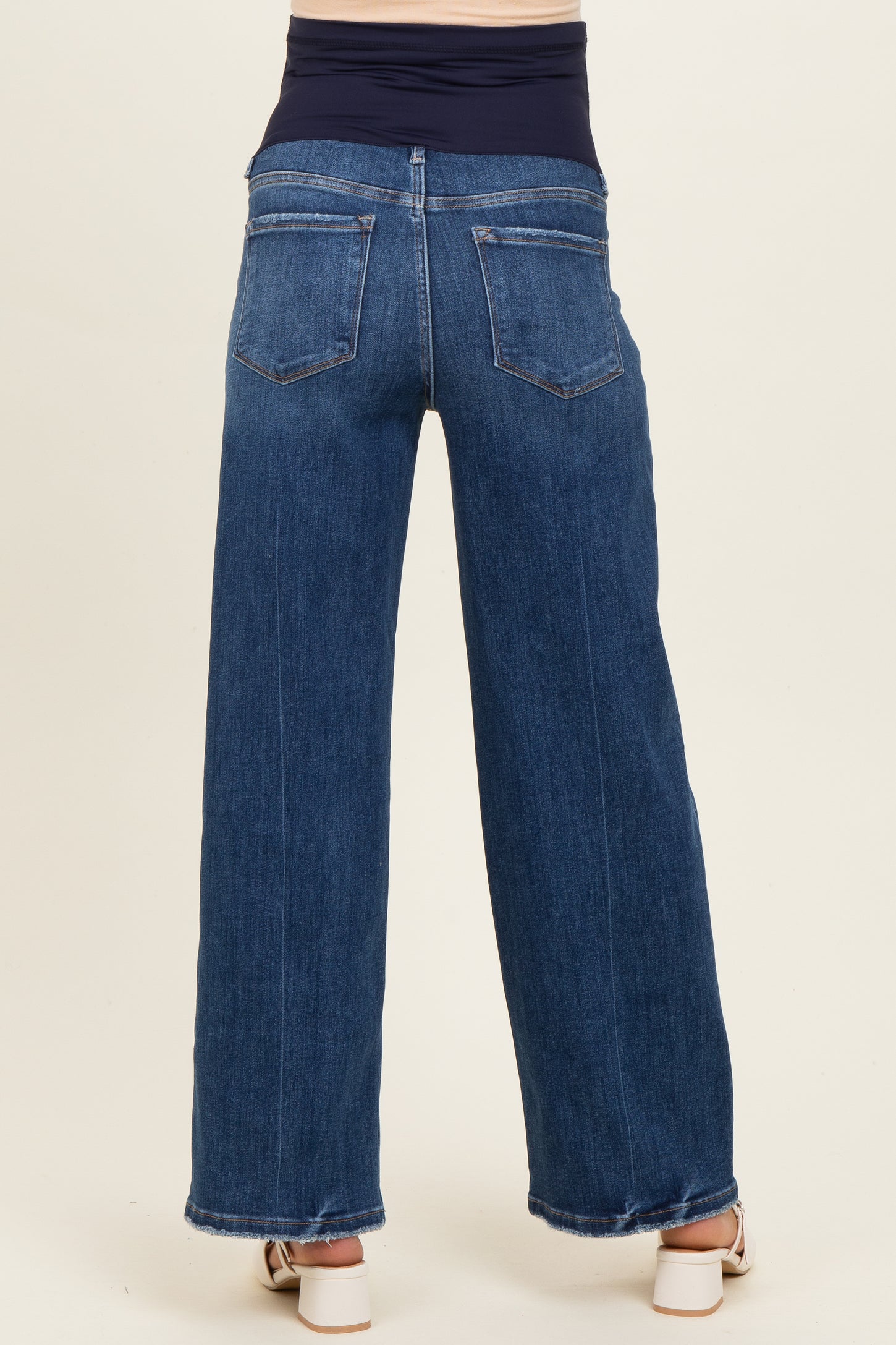 Navy Dark Wash Straight Leg Maternity jeans