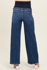 Navy Dark Wash Straight Leg Maternity jeans