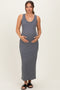 Charcoal Sleeveless Ribbed Maternity Maxi Dress