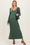 Olive Ribbed Maternity Knit Maxi Dress