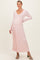 Light Pink Ribbed Maternity Knit Maxi Dress