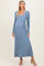 Light Blue Ribbed Maternity Knit Maxi Dress