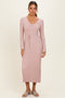 Mauve Ribbed Knit Maxi Dress