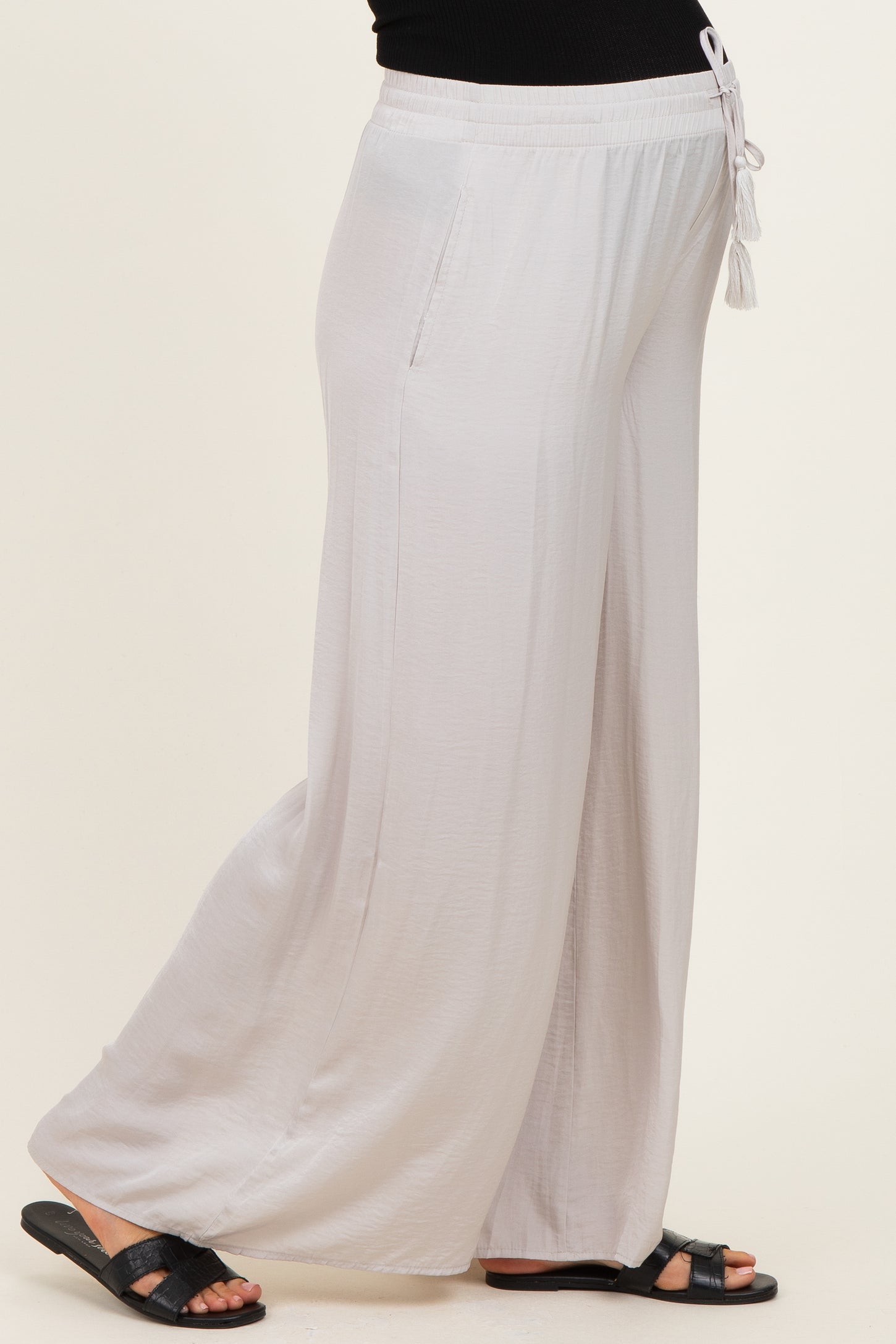 Dove Palazzo Wide Leg Maternity Pants