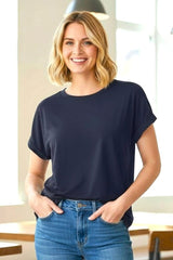 Navy French Terry Top