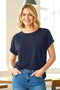 Navy French Terry Top