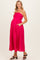 Hot Pink Striped Strapless Maternity Maxi Dress