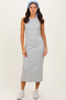 Heather Grey Ribbed Tank Midi Dress