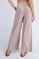 Beige Ankle Wide Leg Pants