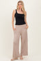 Beige Ankle Wide Leg Pants