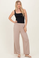 Beige Ankle Wide Leg Pants