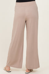 Beige Ankle Wide Leg Pants
